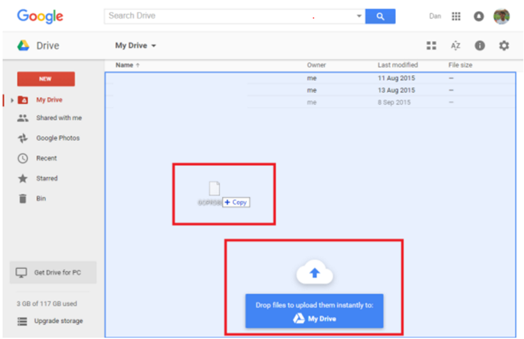 Uploading Files and Folders on the Google Drive